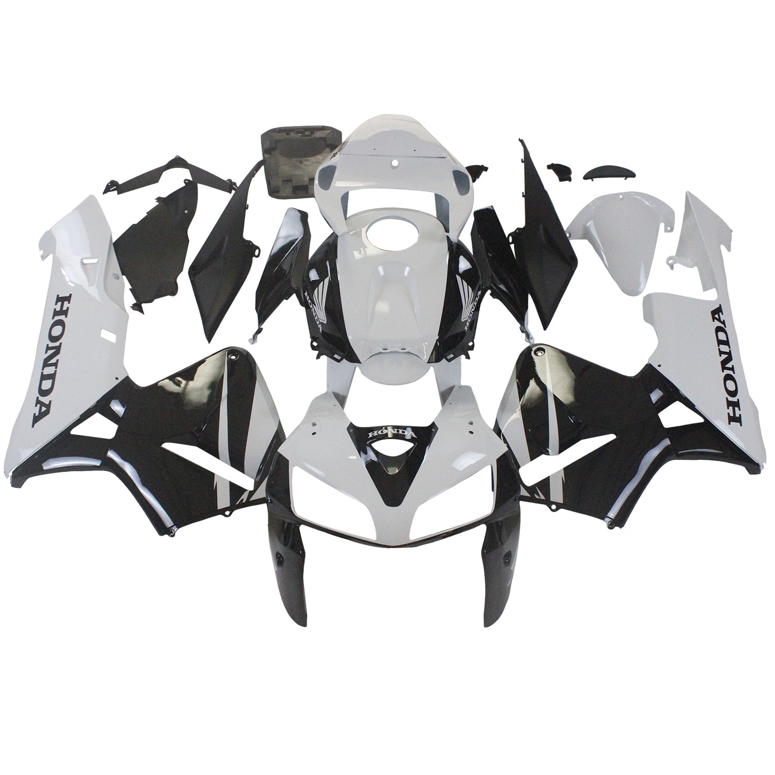 Amotopart 2005-2006 Honda CBR600RR White Black Fairing Kit