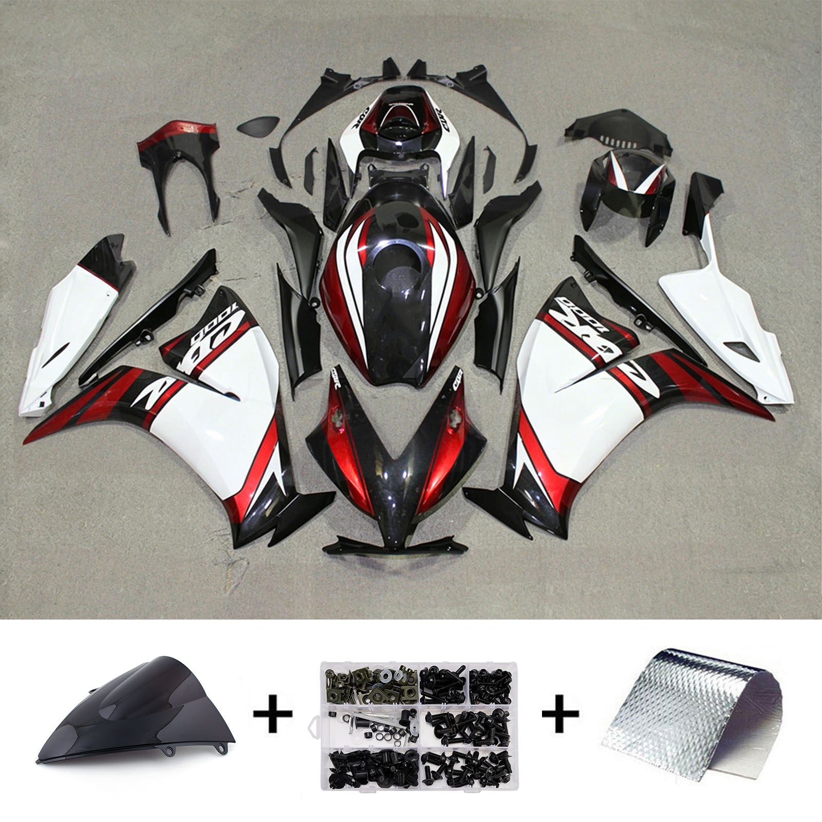 Amotopart 2012-2016 Honda CBR1000RR White/Black/Red Fairing Kit