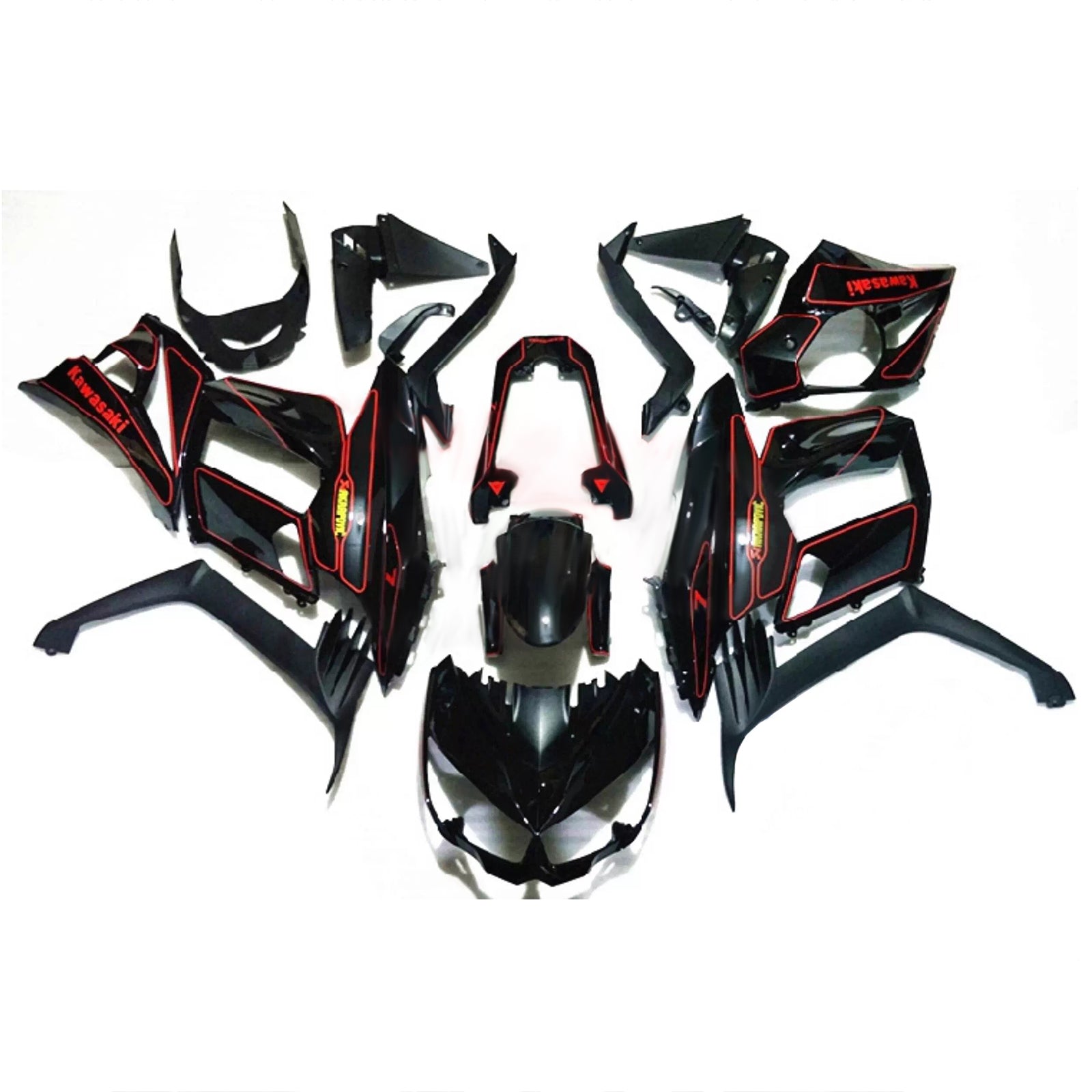 Amotopart 2010-2015 Kawasaki Z1000SX zwart rode kuipset
