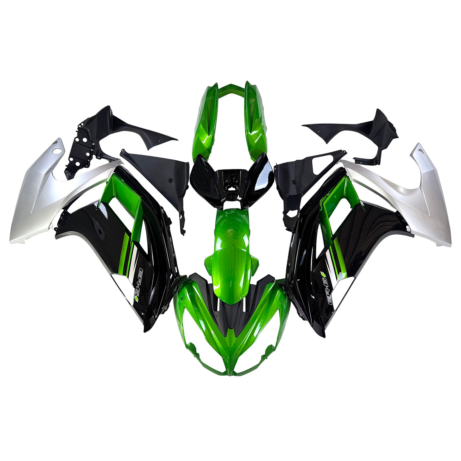 Amotopart 2012-2016 Kawasaki ER6F/Ninja650 Green Black Fairing Kit