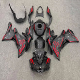 Amotopart 2019-2024 Ninja ZX-25R ZX-4R ZX-4RR Kawasaki Carbon Fiber with Red Accents Fairing Kit