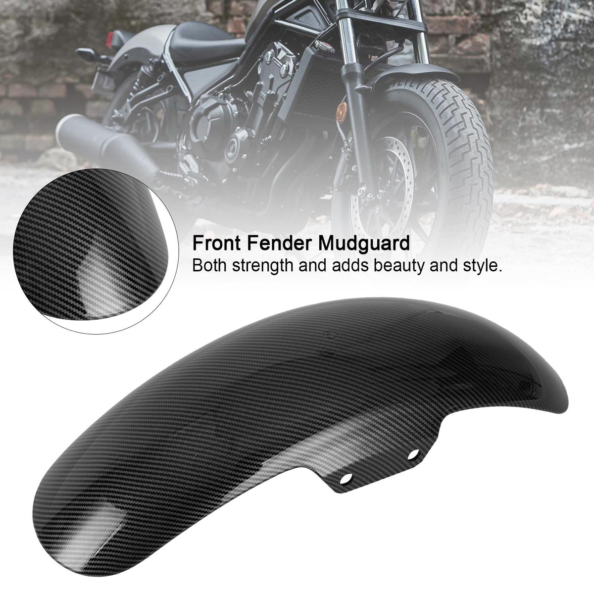 2017-2024 Honda Rebel CMX300 CMX500 Przedni błotnik karbonowy
