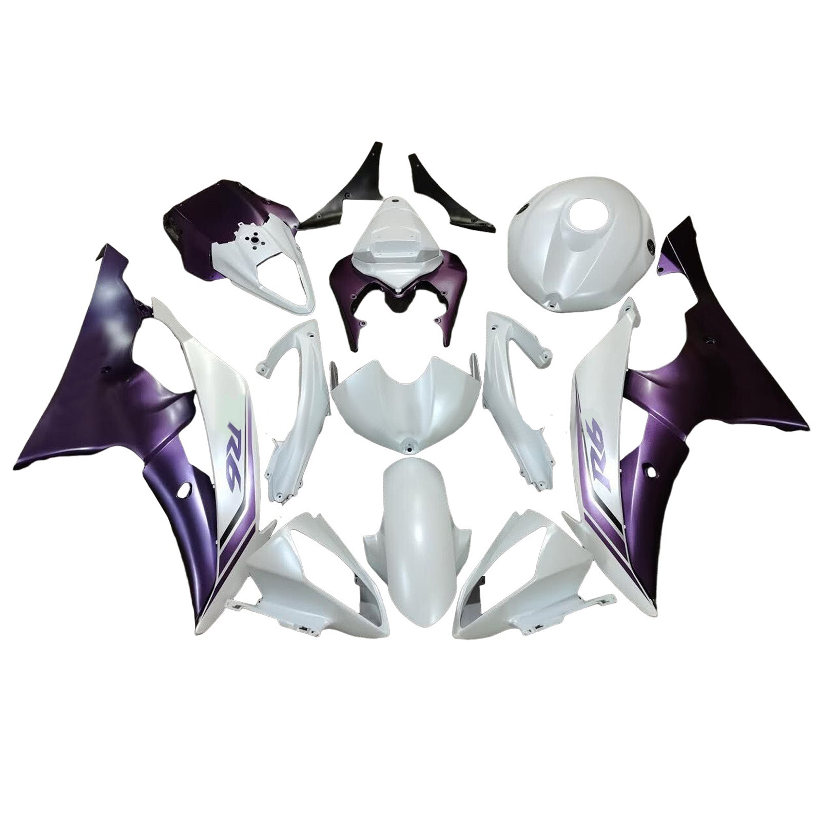 Amotopart 2008-2016 Yamaha YZF-R6 White Purple Fairing Kit