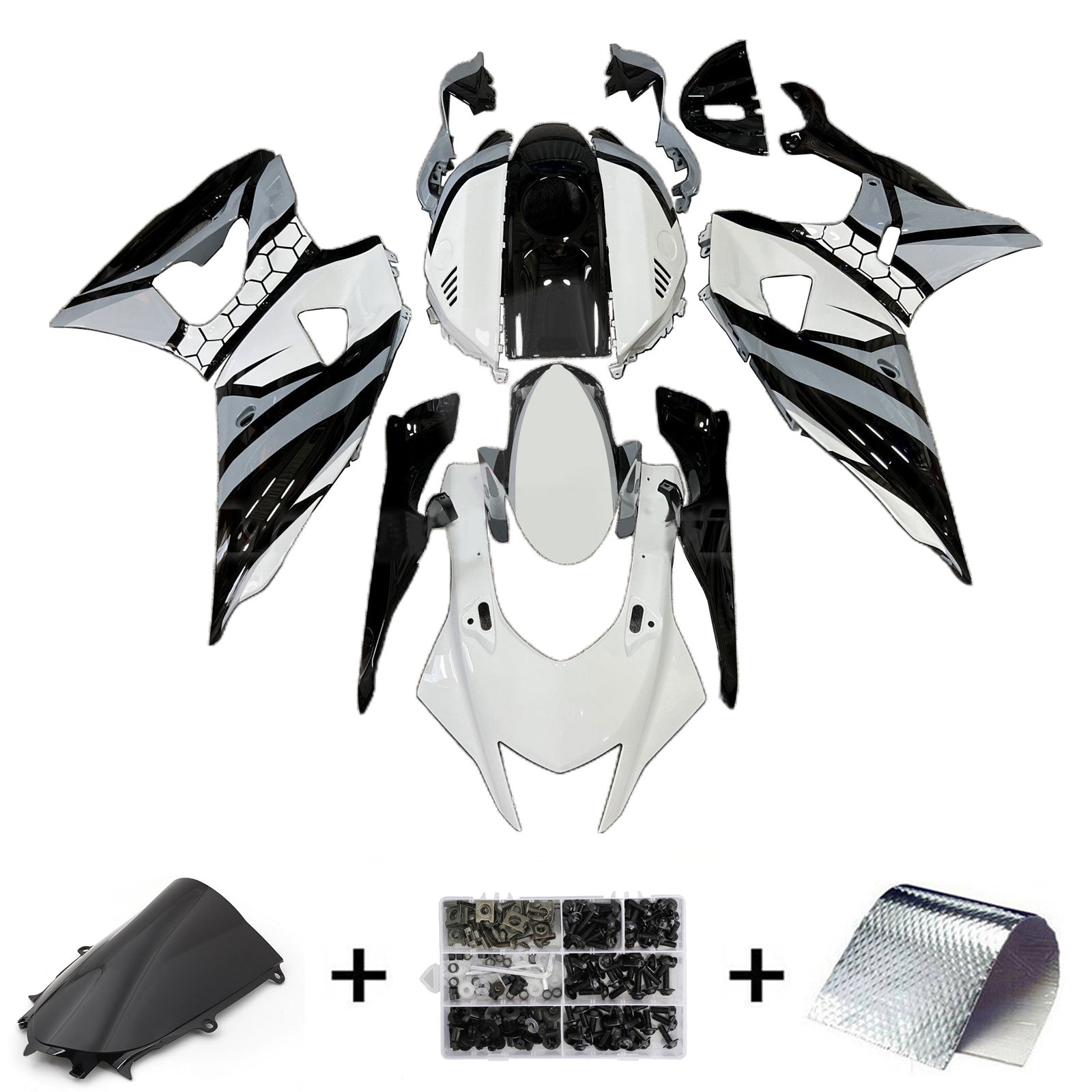 Amotopart 2021-2024 Yamaha YZF-R7 Grey White Black Fairing Kit