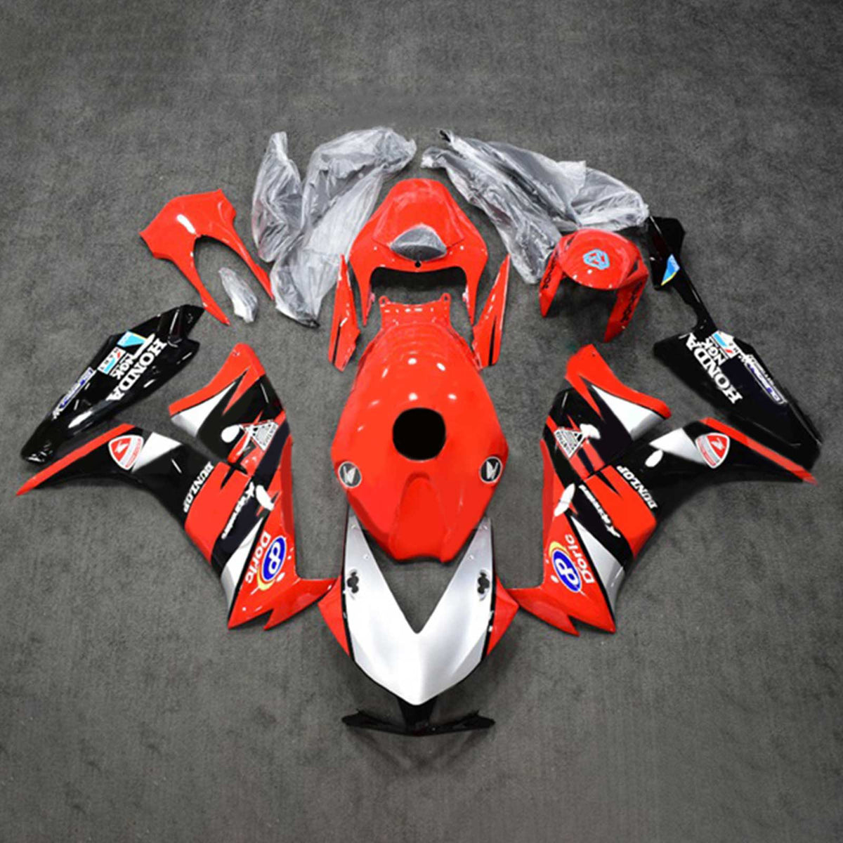 Amotopart 2012-2016 CBR1000RR Honda Kit carena rosso e argento