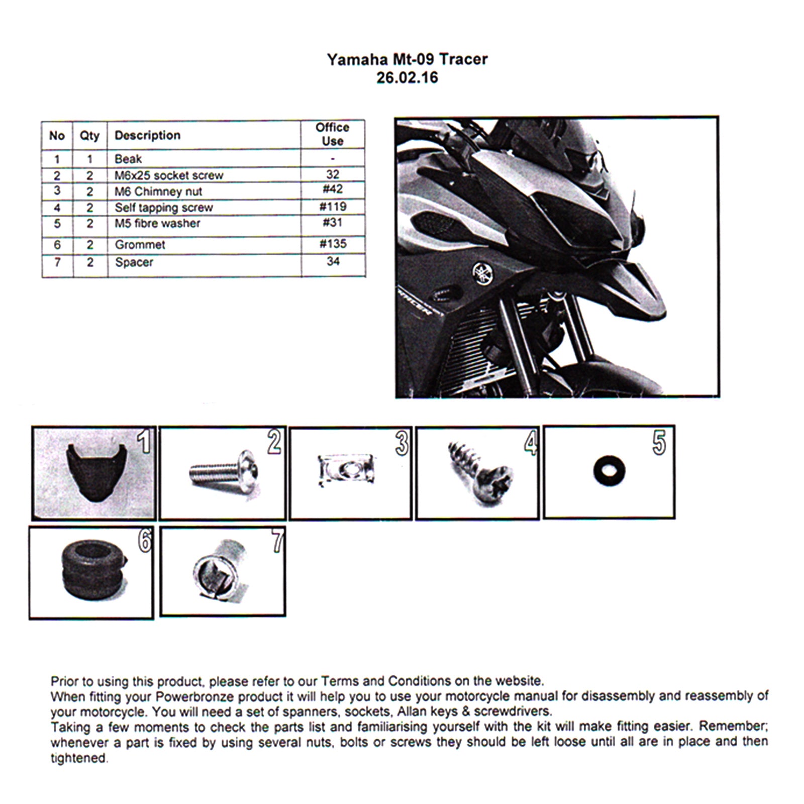 2015-2019 Yamaha MT-09 Tracer FJ-09  Front Hugger Wheel Cover Beak Extension