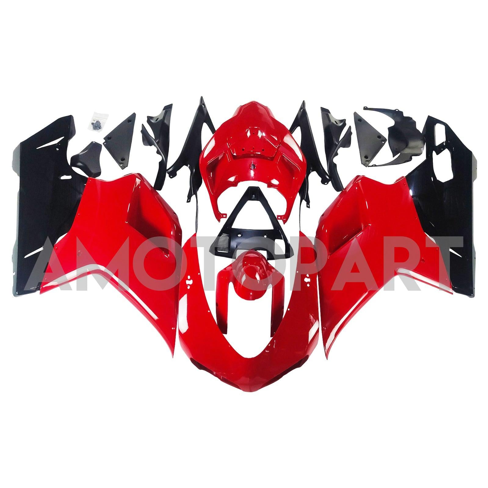 Amotopart All Years Ducati 1098/1198/848 Red Black Fairing Kit