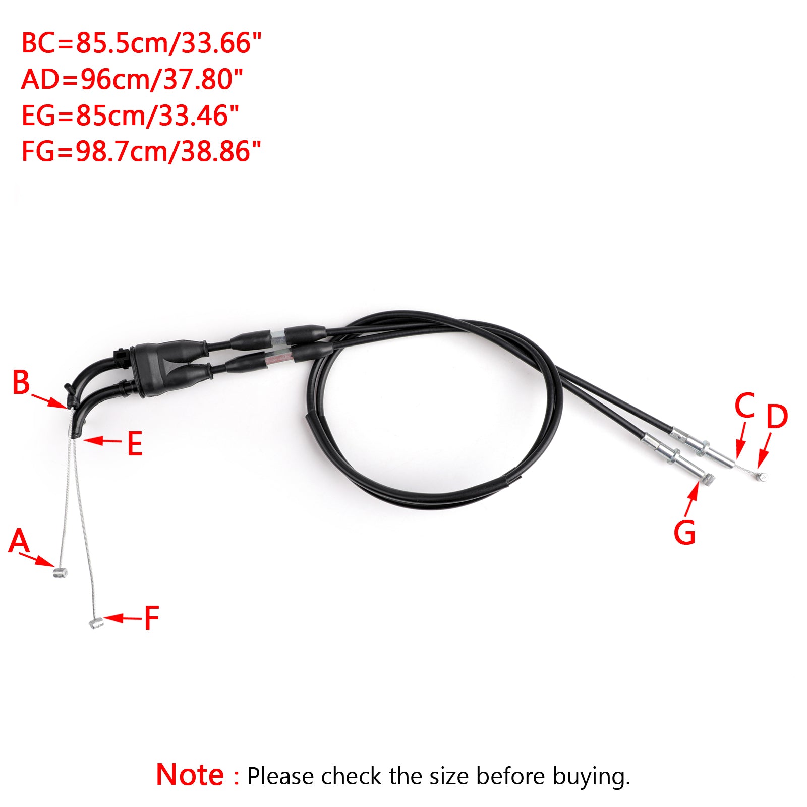 09-17 Kawasaki ZX600 Ninja ZX-6R 54012-0277 Ligne de câble d'accélérateur