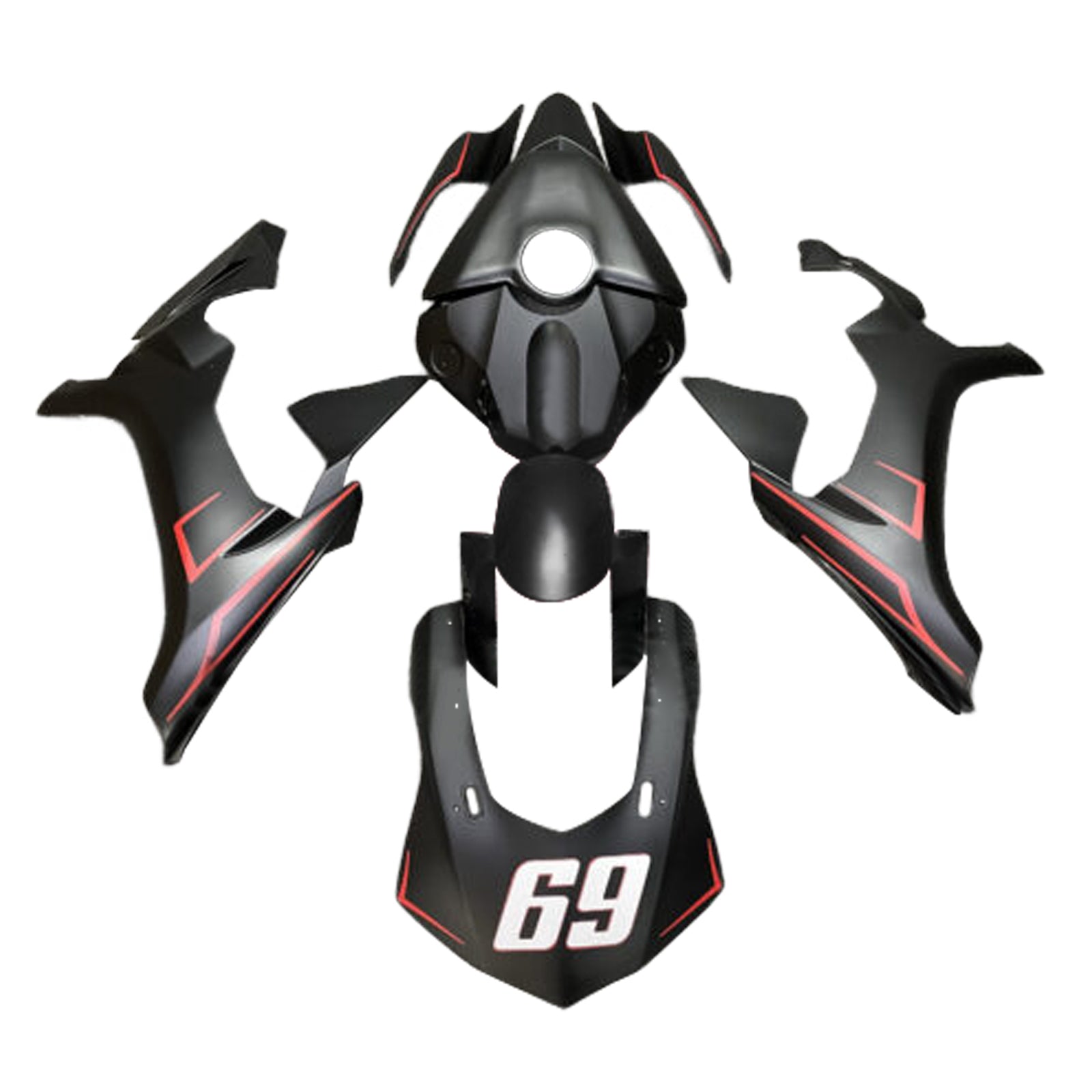 Amotopart 2015-2019 Yamaha YZF-R1 Black Fairing Kit