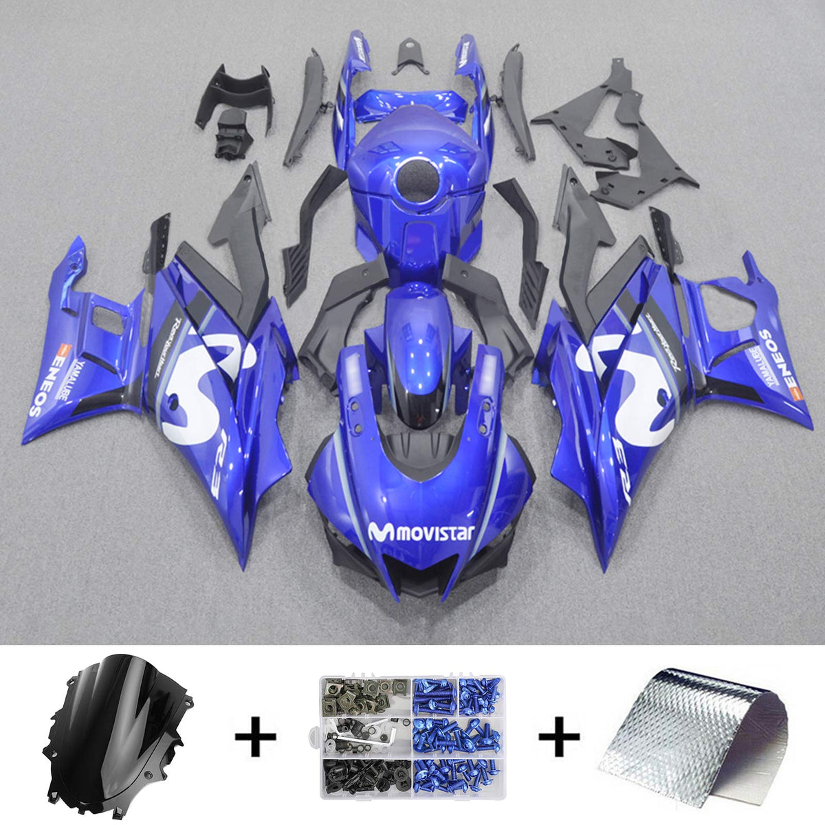 Amotopart 2022-2024 Kit carena Yamaha YZF-R3 R25 Blu Style1