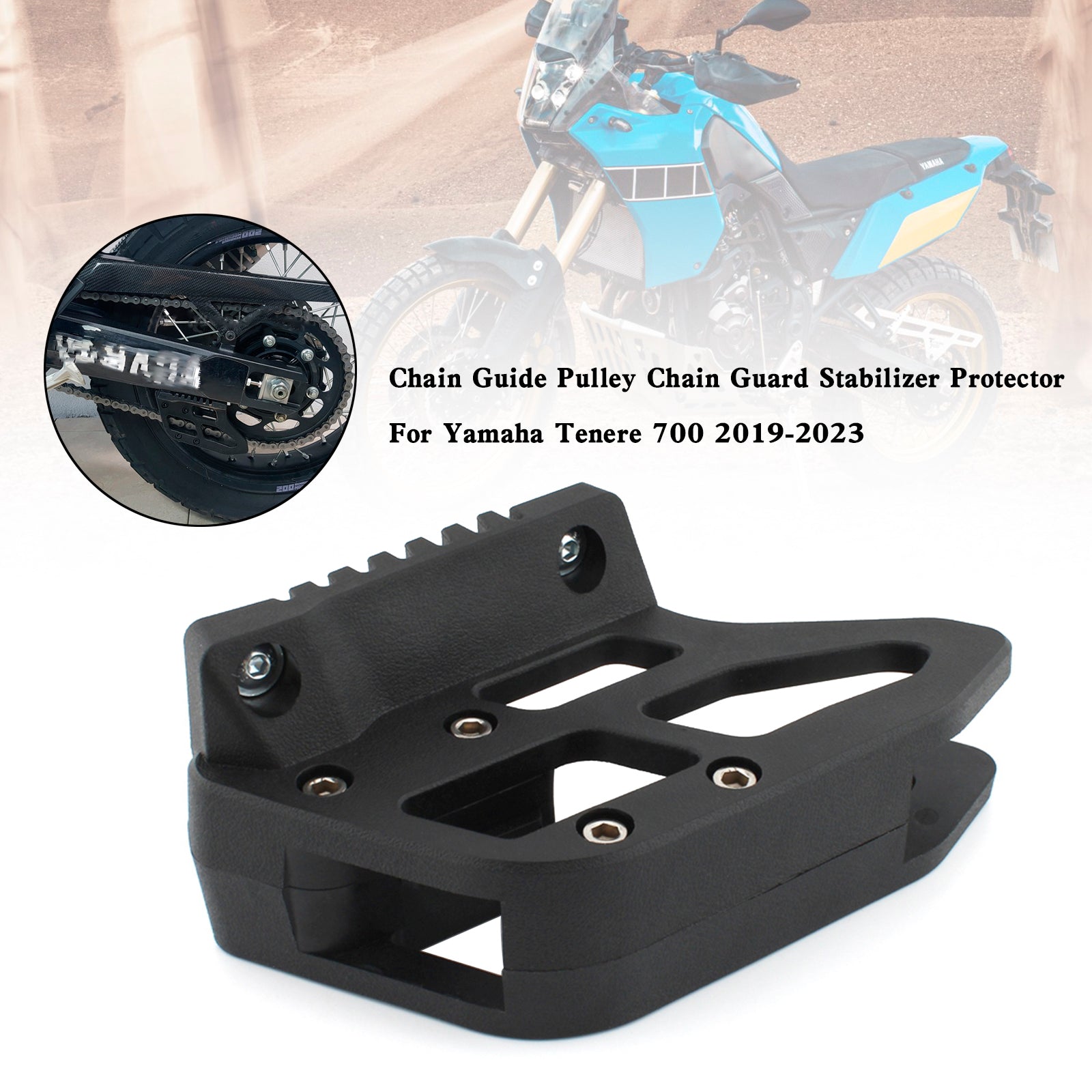 Stabilisateur de garde de chaîne de poulie de guide de chaîne pour Yamaha Tenere 700 XTZ 2019+