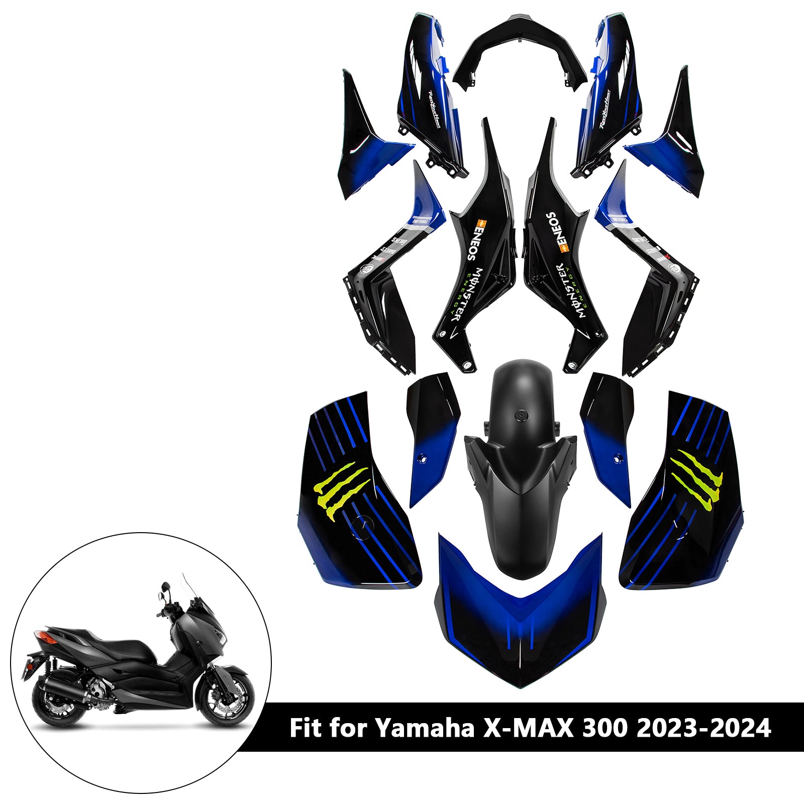 Amotopart 2023-2024 Yamaha X MAX 300 Verkleidungssatz