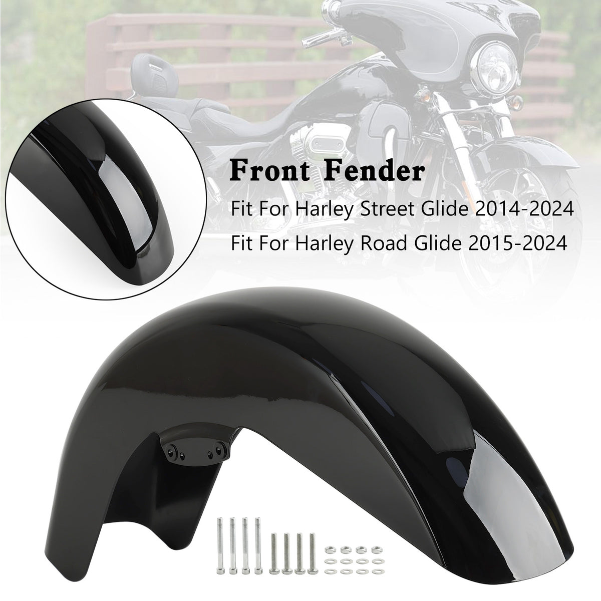ABS Front Fender Mudguard For Touring Street Glide Road Glide 2014-2024