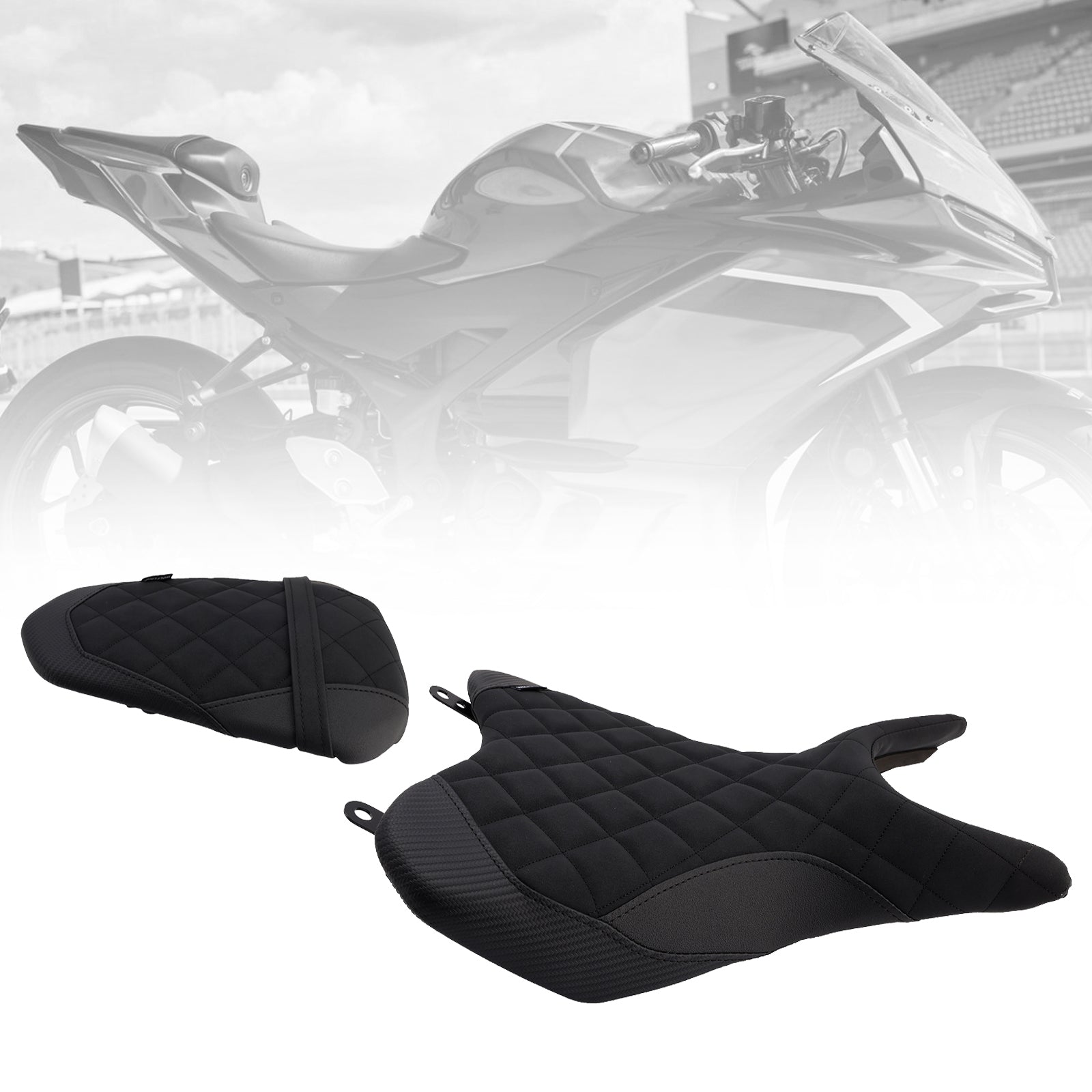 2025 Yamaha Yzf-R3 Mt-03 Driver&Passenger Seat Rear Cushion Black
