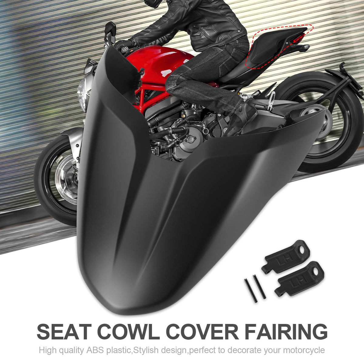 Ducati Monster 797 821 1200 Rücksitzbezug für Beifahrer/Soziussitz, mattschwarz
