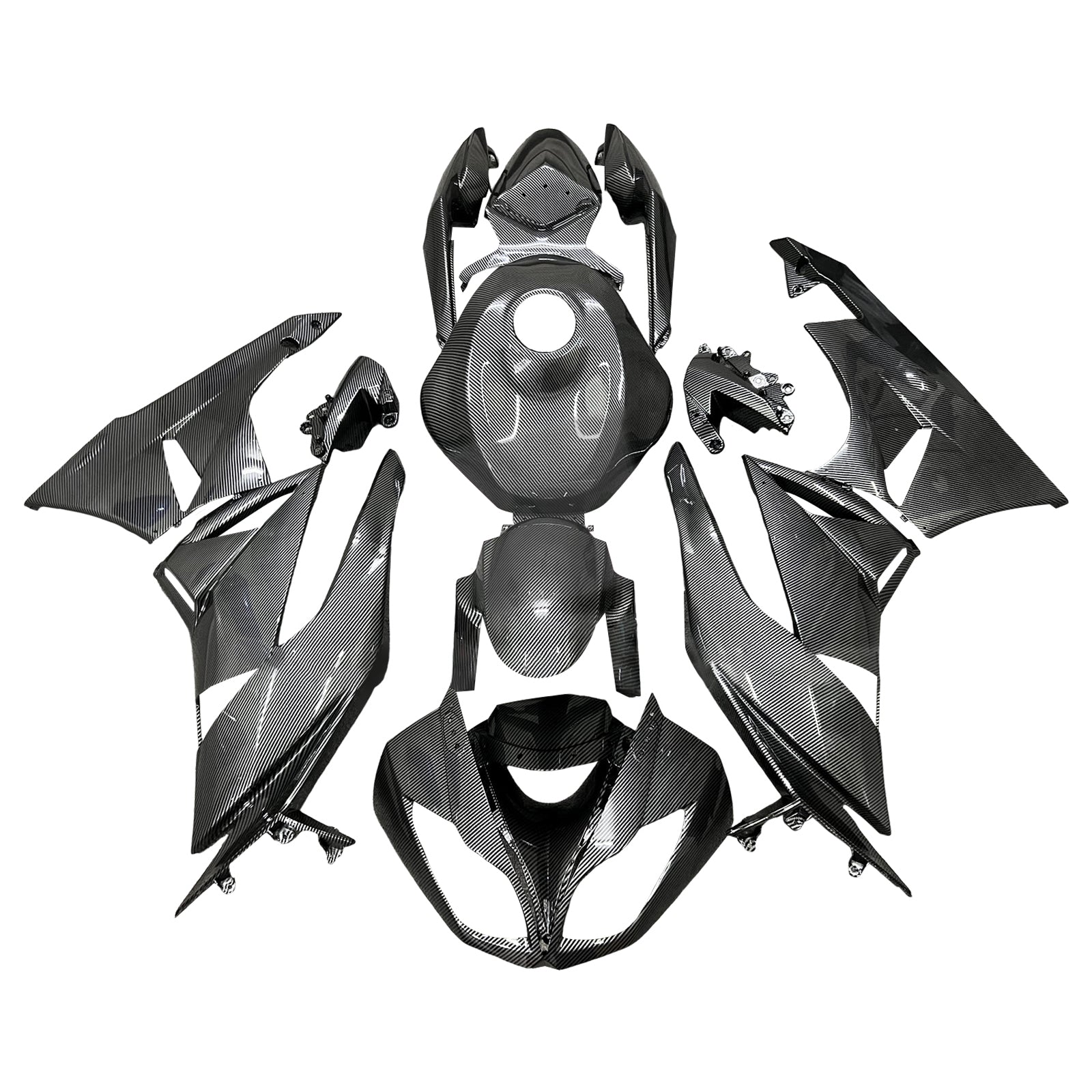 Amotopart 2009-2012 Kawasaki ZX6R 636 Carbon Fiber Fairing Kit