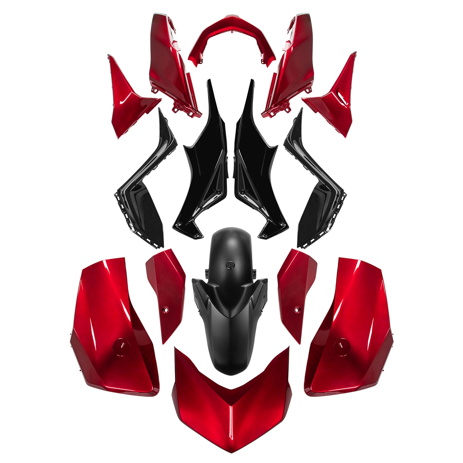 Amotopart 2023-2024 Yamaha X-MAX 300 Red Black Fairing Kit