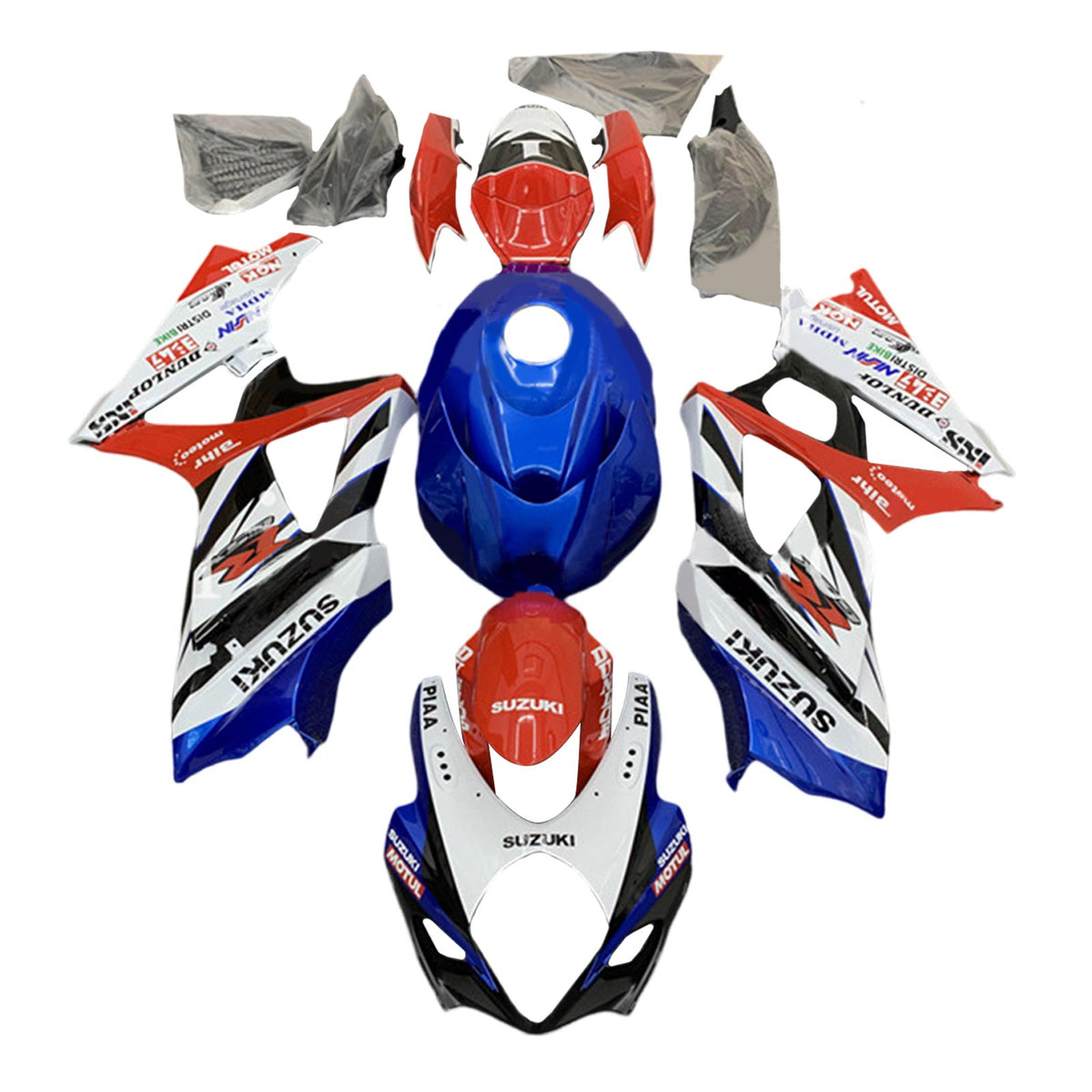 Amotopart 2007-2008 Suzuki GSXR1000 K7 Kit de carénage rouge et bleu