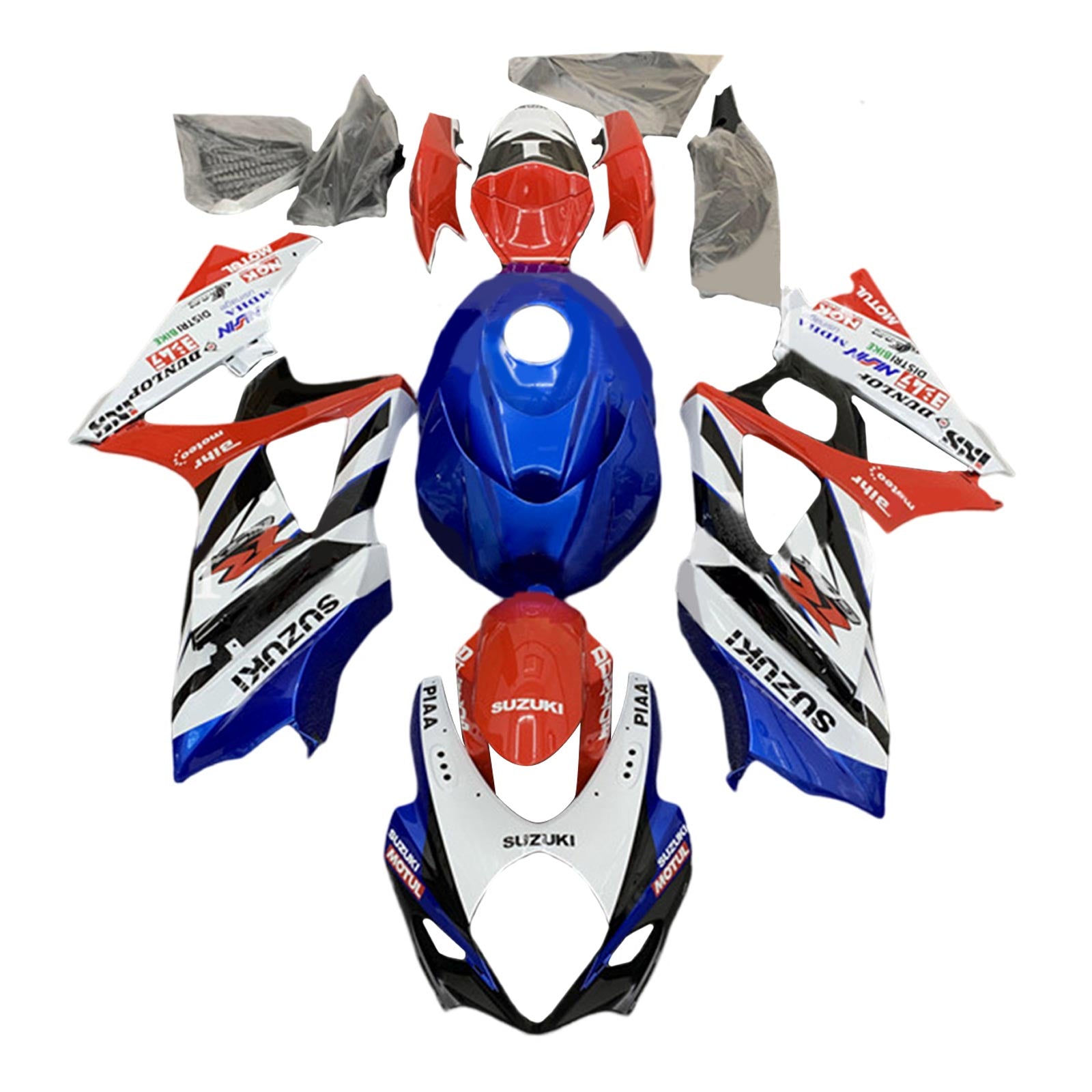 Amotopart 2007–2008 Suzuki GSXR1000 K7 rot-blaues Verkleidungsset