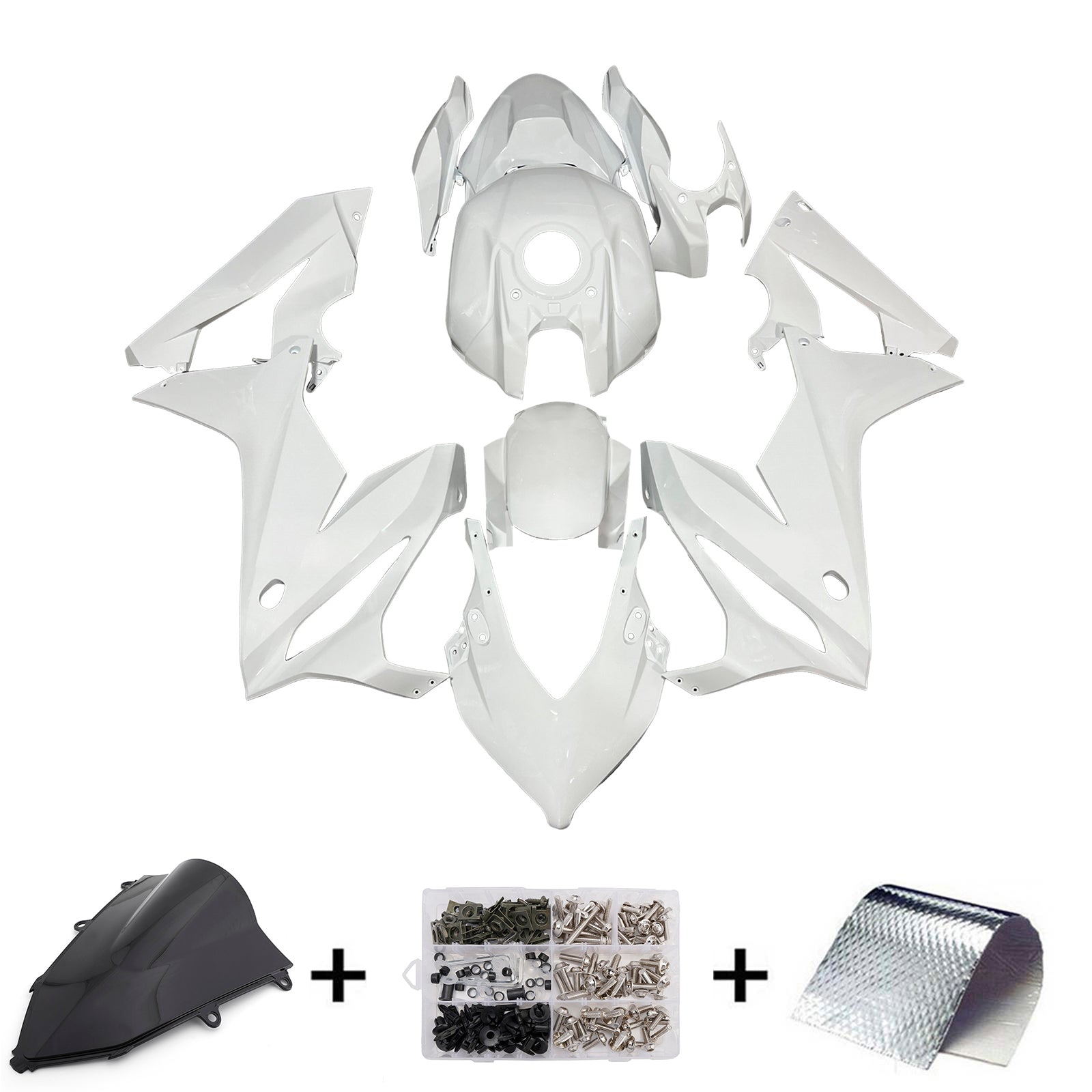 Amotopart 2019-2020 Honda CBR650R White Fairing Kit