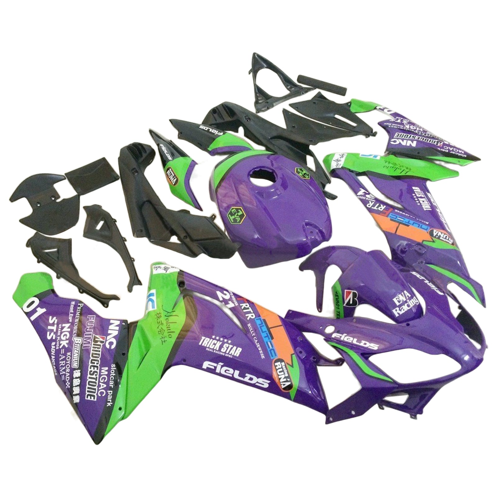 Amotopart Aprilia 2006-2011 RS125 Kit de carenado morado y verde