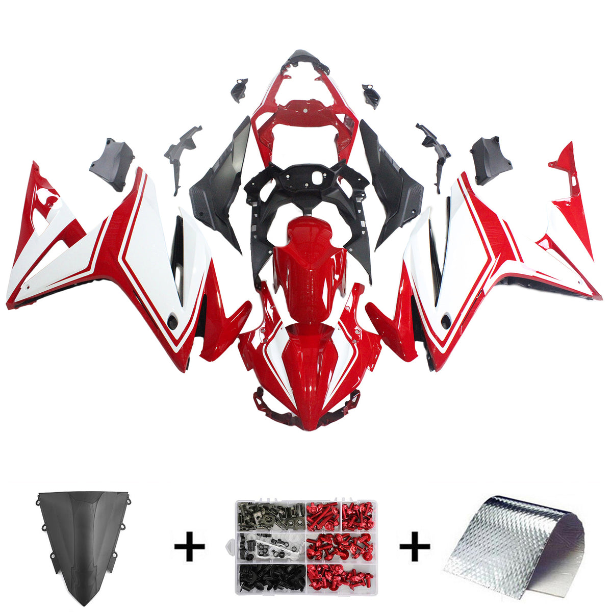 Amotopart 2016-2018 CBR500R Honda Kit de carenado rojo y blanco