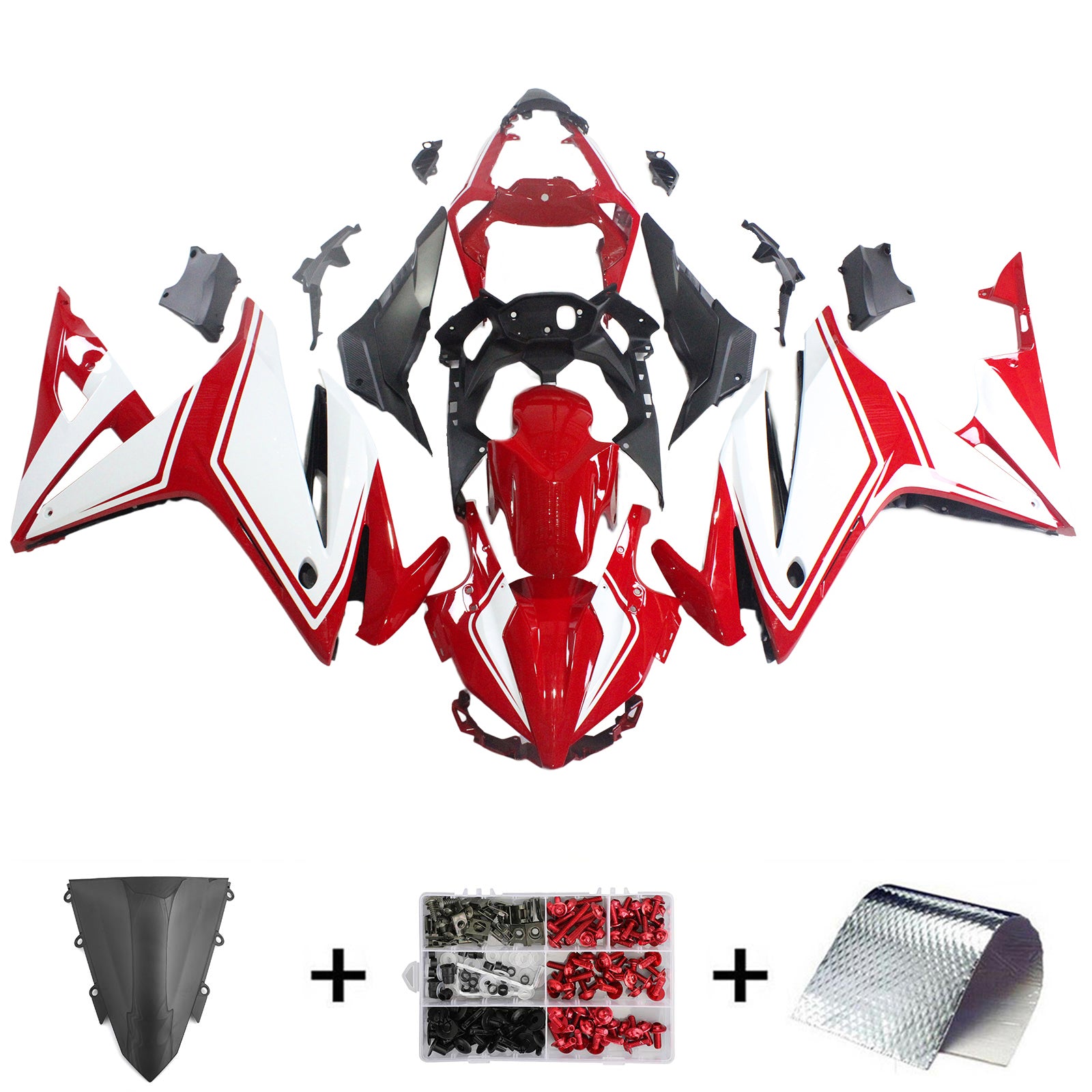 Amotopart 2016-2018 CBR500R Honda Red&White Fairing Kit