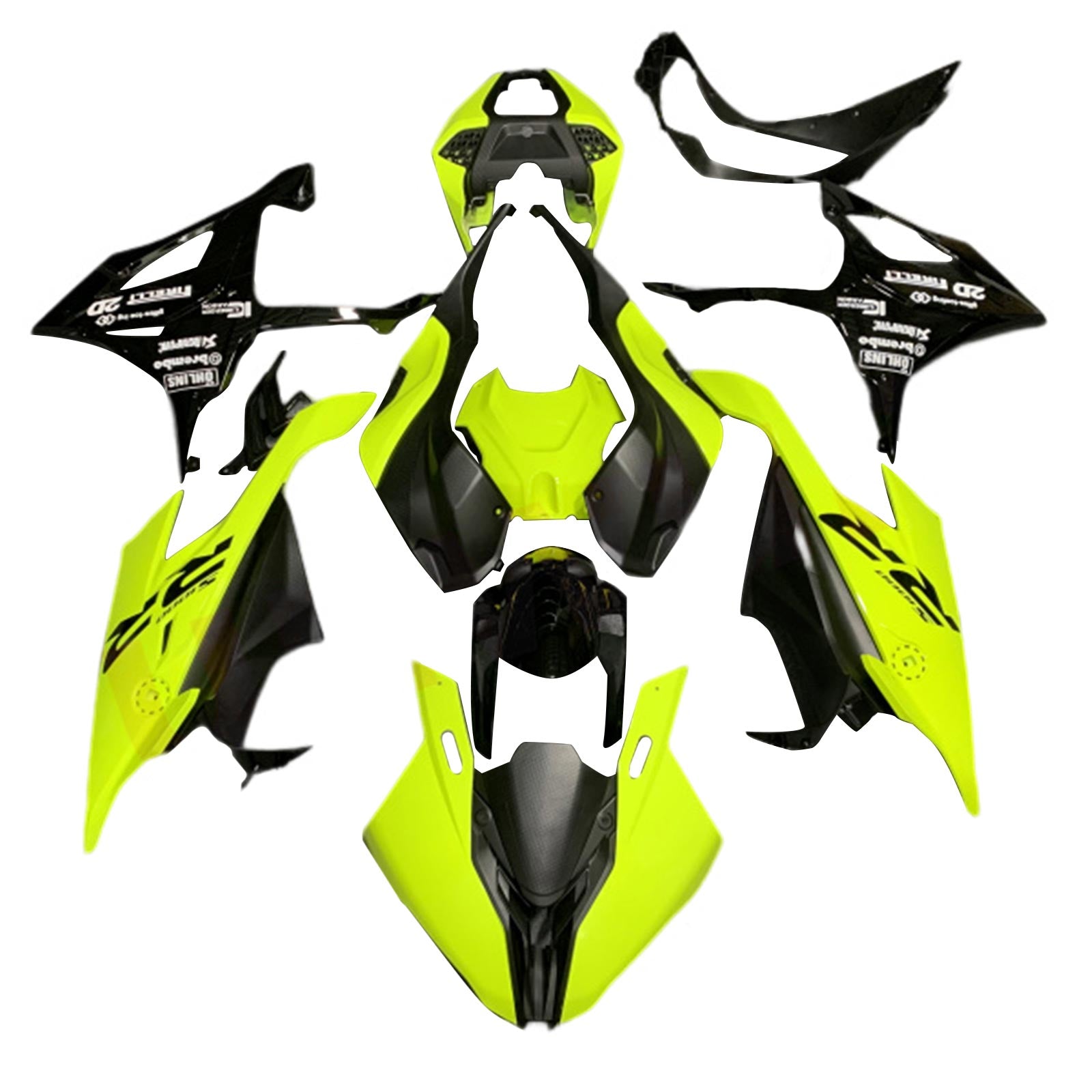 Amotopart BMW S1000RR 2019-2022 Fluorescent Chartreuse Fairing Kit