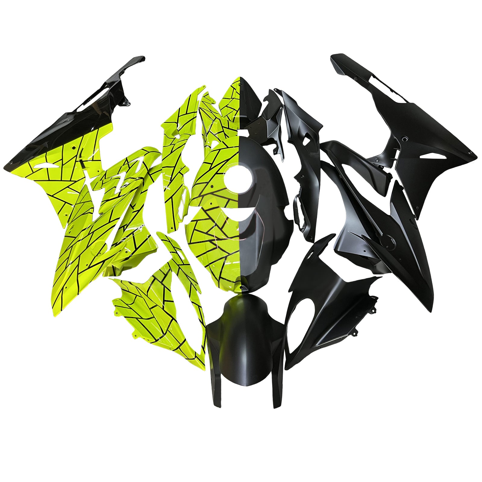 AMOTOPART 2009-2014 BMW S1000RR MATTE Black Black Glossy Yellow Faming Kit