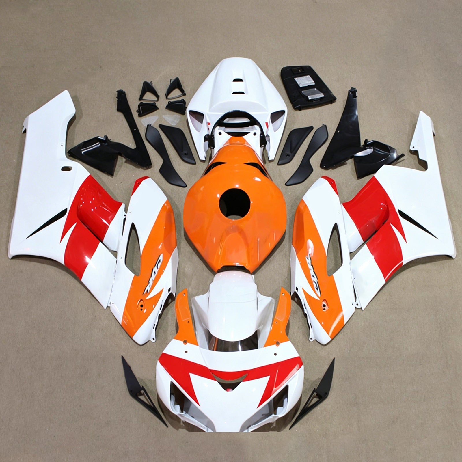 Amotopart 2004-2005 Honda CBR1000RR White Orange Fairing Kit