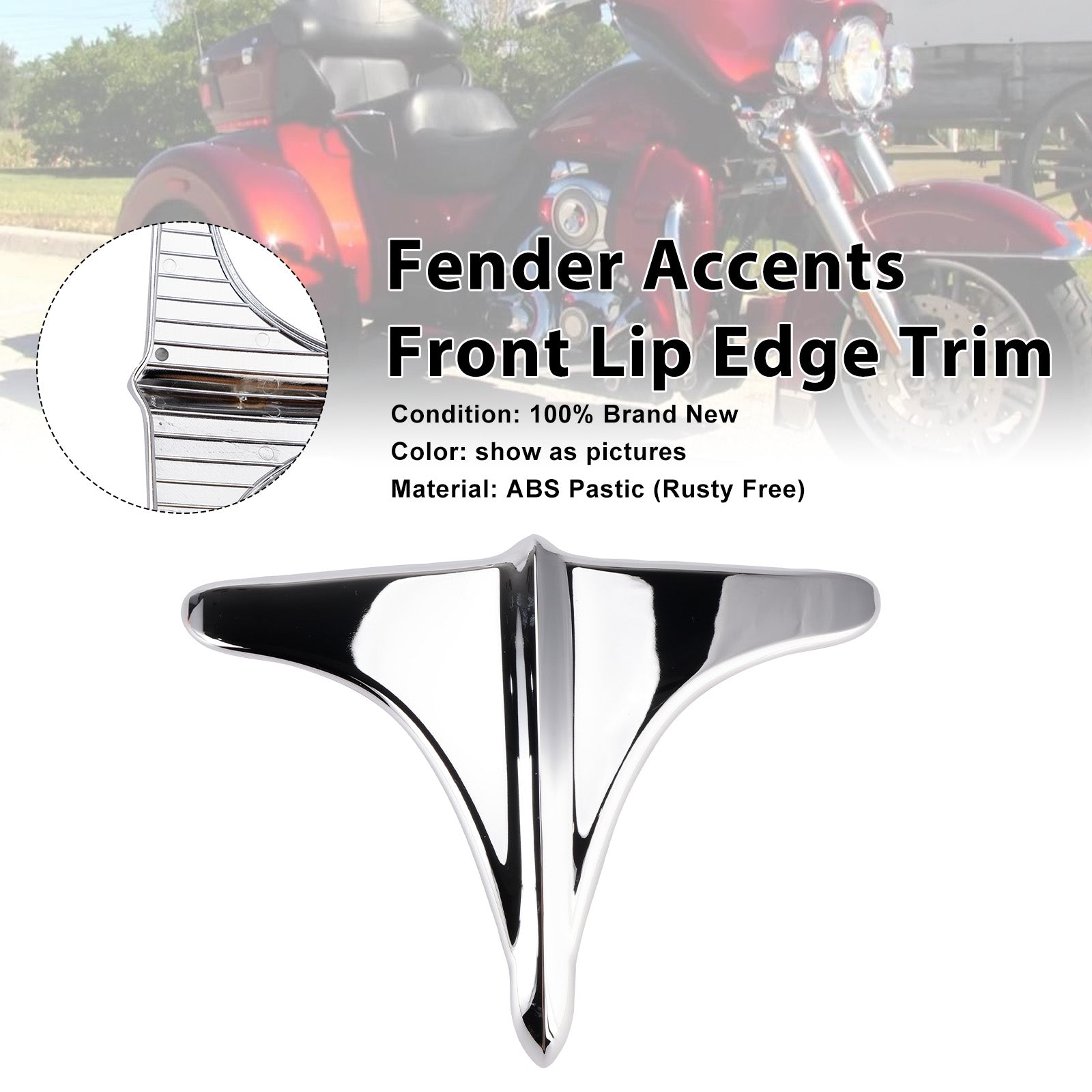2009-2023 Street Tri Glide ABS Acentos de guardabarros trasero Borde del borde delantero