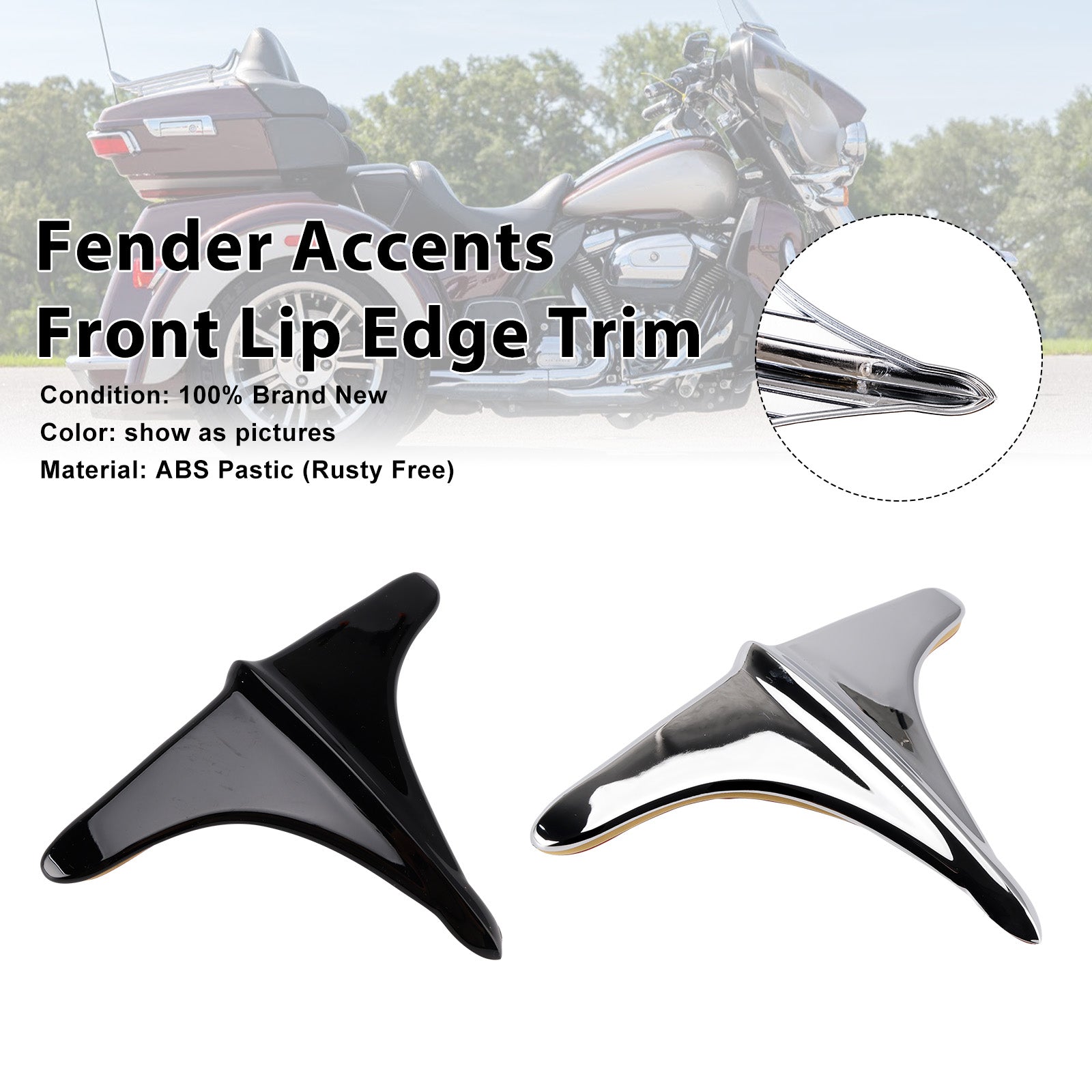 2009-2023 Street Tri Glide ABS Acentos de guardabarros trasero Borde del borde delantero