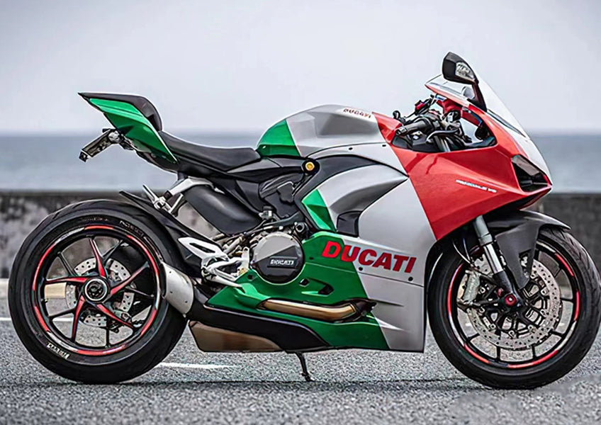 Amotopart 2020–2024 Ducati Panigale V2 Verkleidungssatz, Rot/Weiß/Grün