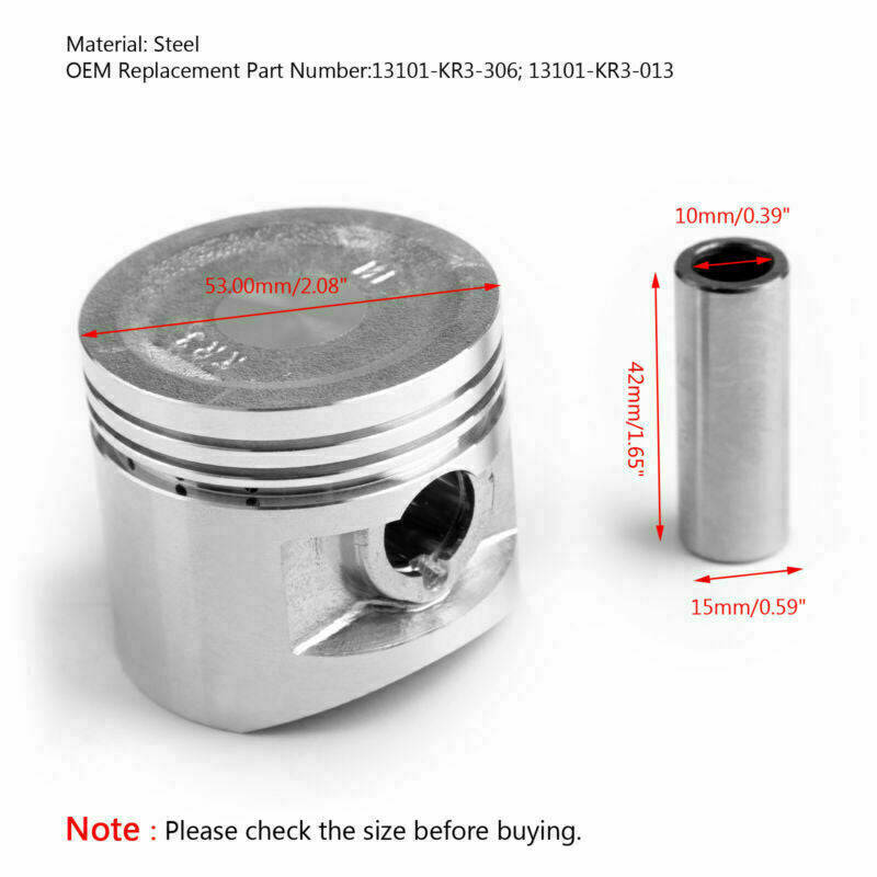 Honda 47mm Kit T4 CA Piston STD 250 x 53mm CMX Rebel 250 13101-KR3-013 Fits Ring