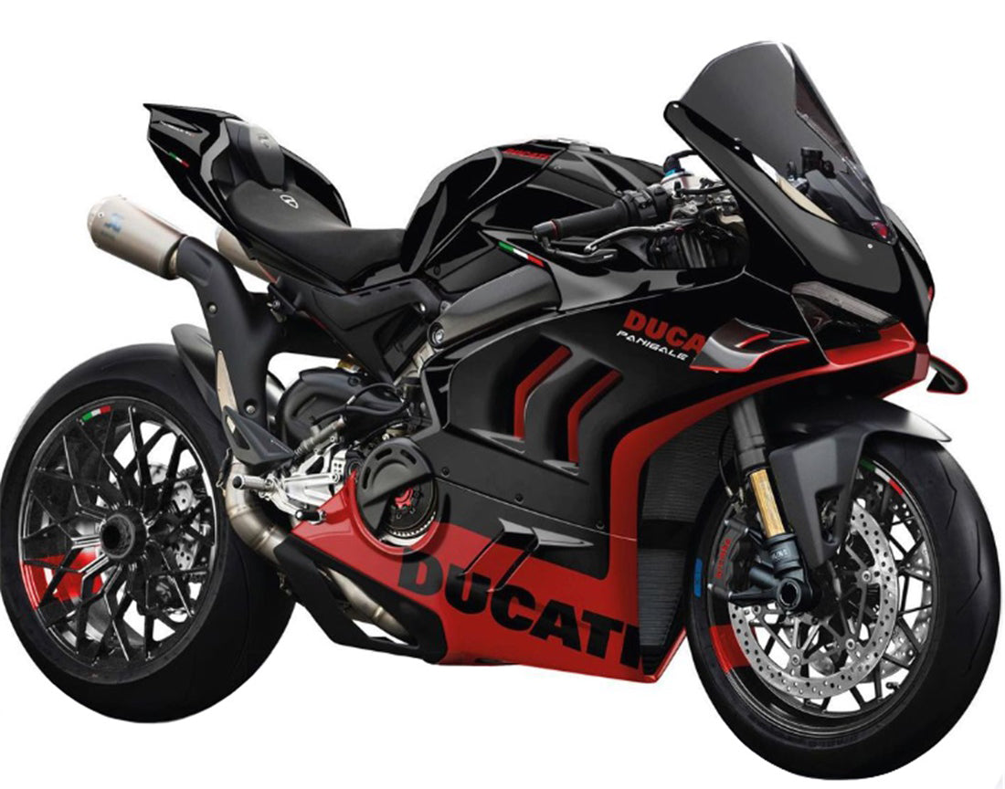 Amotopart Ducati 22-24 Panigale V4 V4S & 23-24 Panigale V4SP V4R Kit de carénage rouge noir