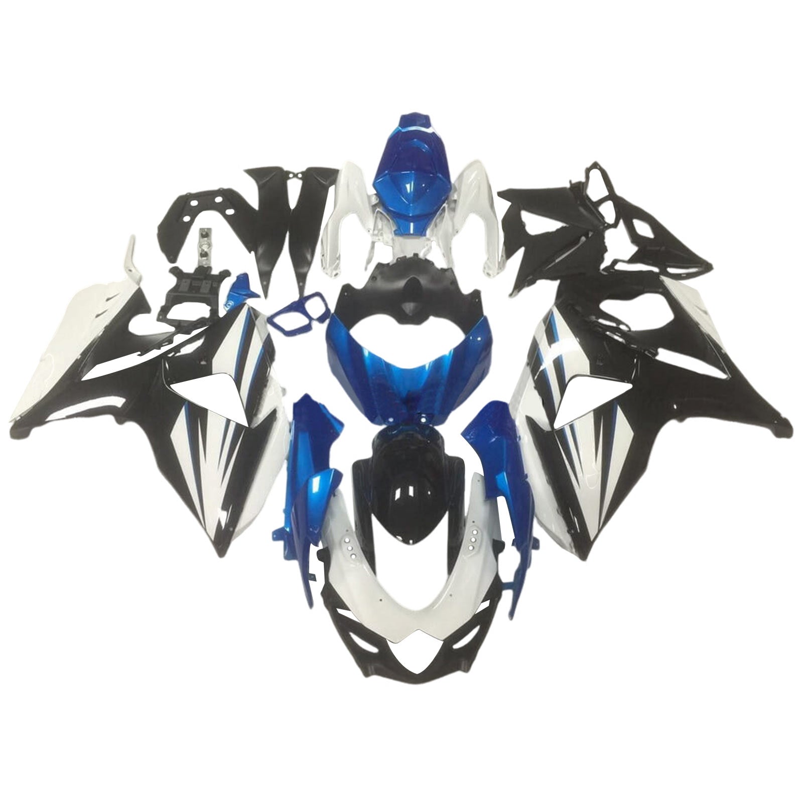 Amotopart 2009-2016 K9 GSXR1000 Suzuki White&Blue Style8 Fairing Kit