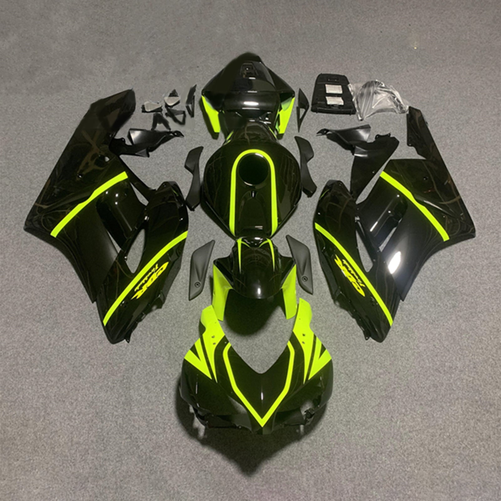 Amotopart 2004-2005 Honda CBR1000RR Kit de carenado negro y amarillo brillante