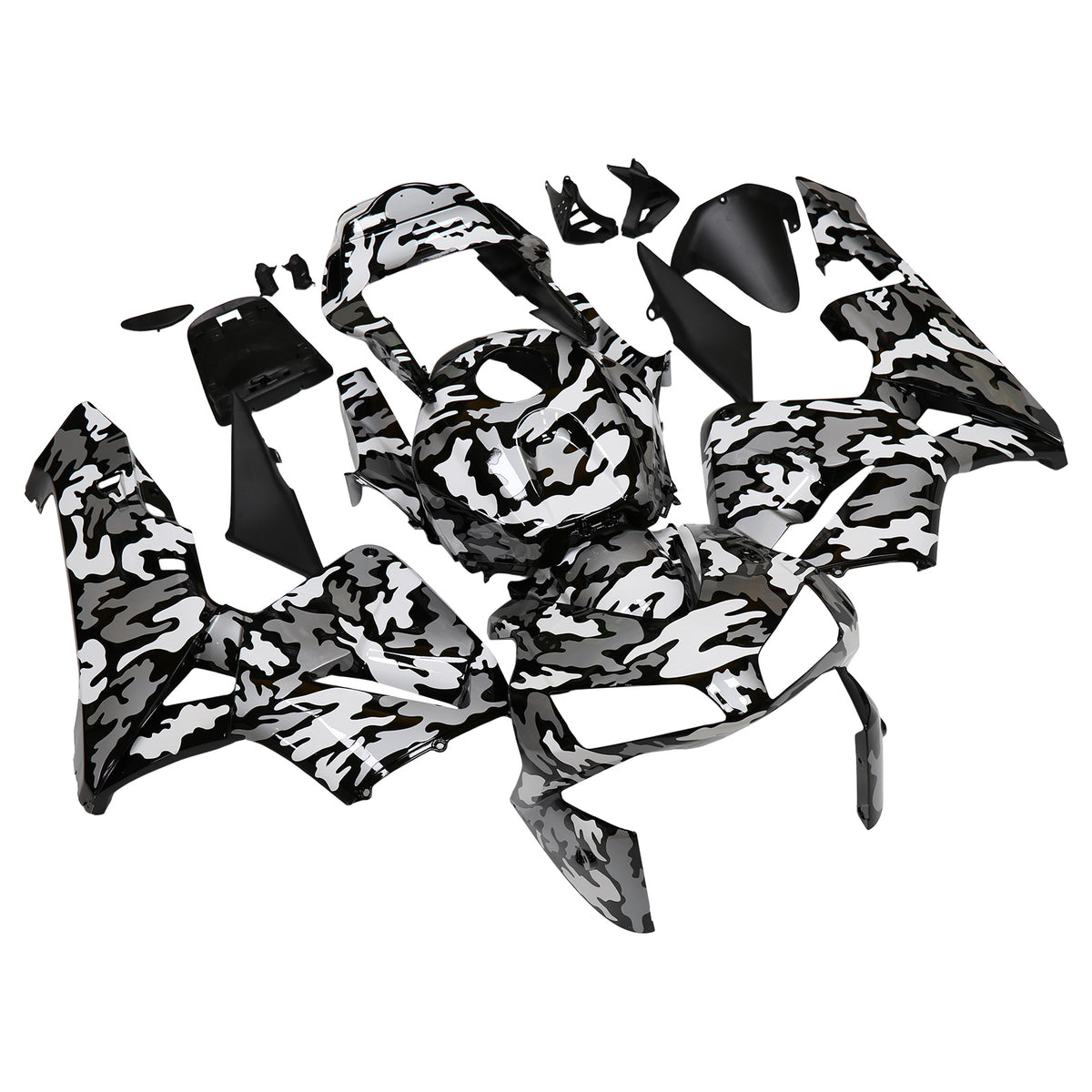 Amotopart 2003–2004 Honda CBR600RR Schwarz Weiß Grau Verkleidungsset