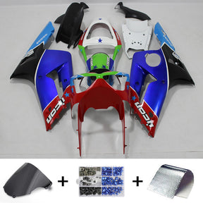 Amotopart 2003-2004 ZX6R 636 Kawasaki Blue&Red Fairing Kit