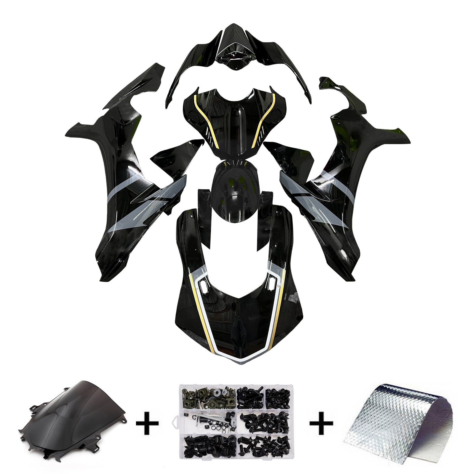 Amotopart 2015-2019 Yamaha  YZF-R1 Black Fairing Kit