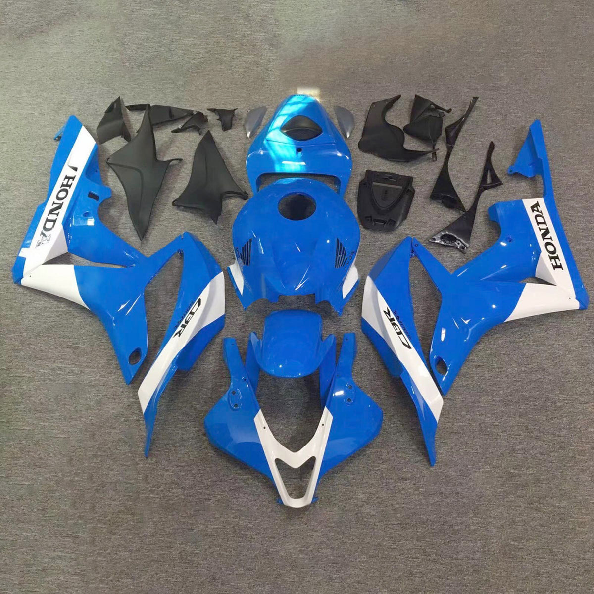 Amotopart 2009–2012 Honda CBR600RR Blau-weißes Verkleidungsset