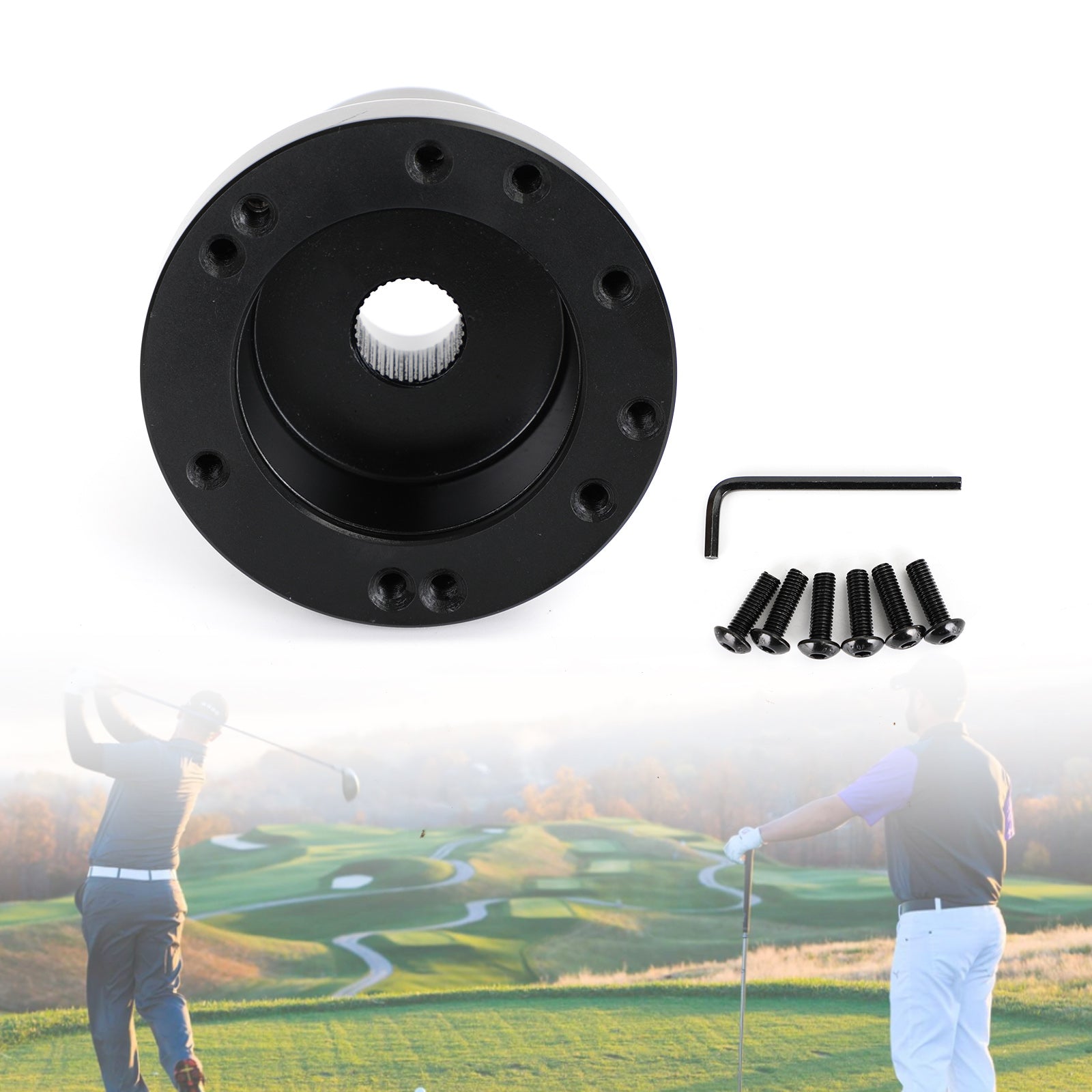 1984-Up Club Car DS Golf Cart Aluminium-Lenkrad-Adapternabe, Schwarz
