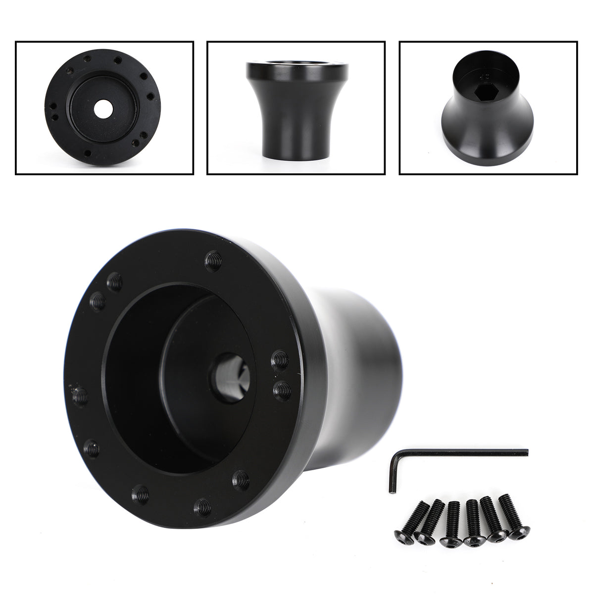 Moyeu d'adaptateur de volant en aluminium pour voiturette de Golf noire Club Car Precedent