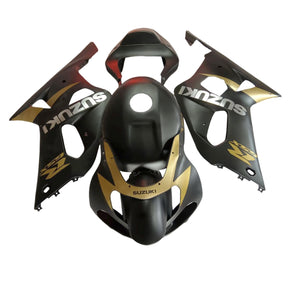 Amotopart 2001-2003 GSXR600 2000-2003 GSXR750 K1 Suzuki Matte Black Gold Fairing Kit