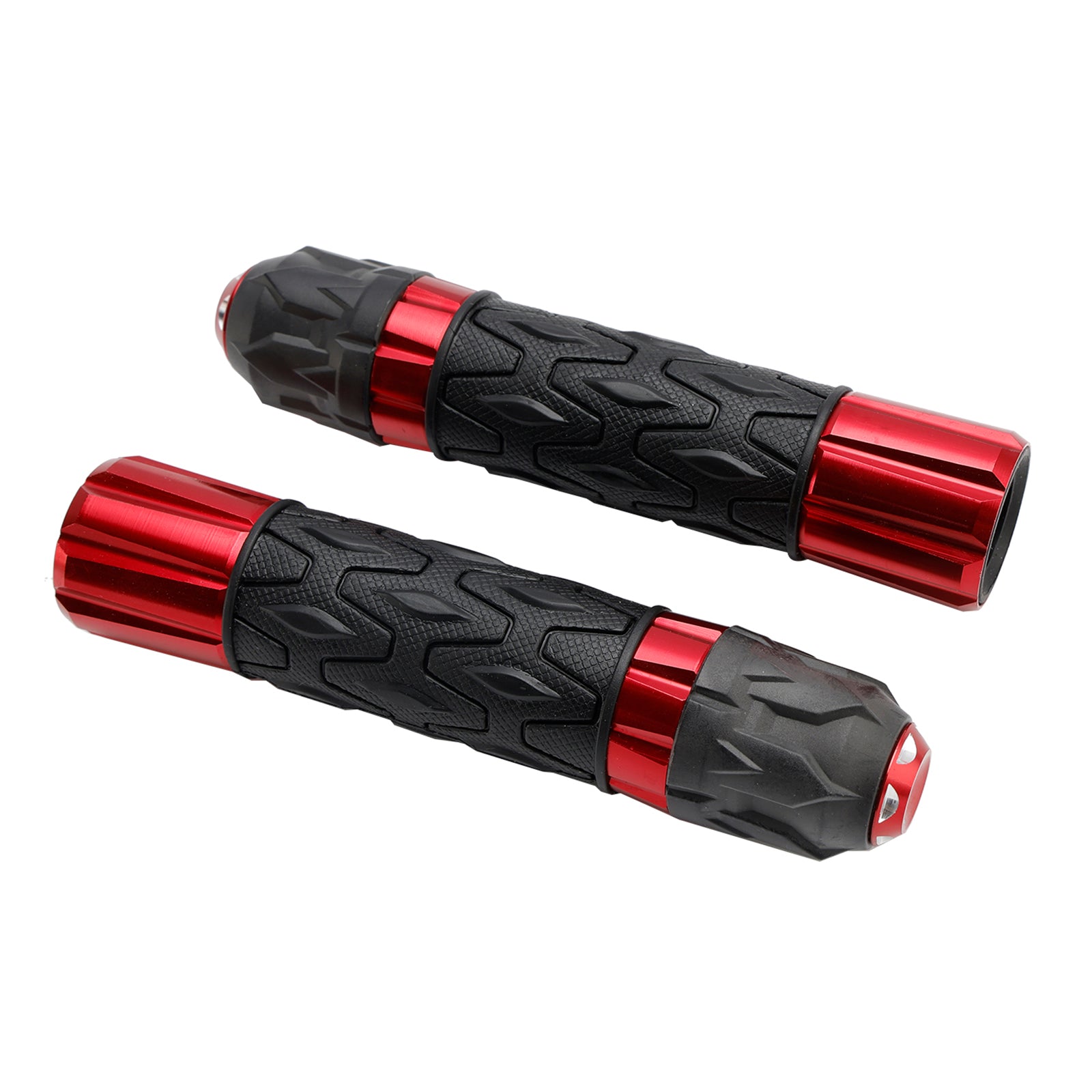 7/8"/22Mm Motorcycle Handle Bar Hand Grips Cnc Universal Red For Motorcycles Silver