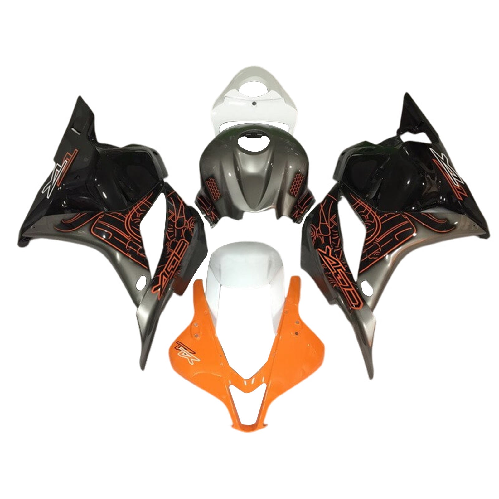 Amotopart 2005-2006 K5 GSXR1000 Suzuki Kit de carenado naranja y negro