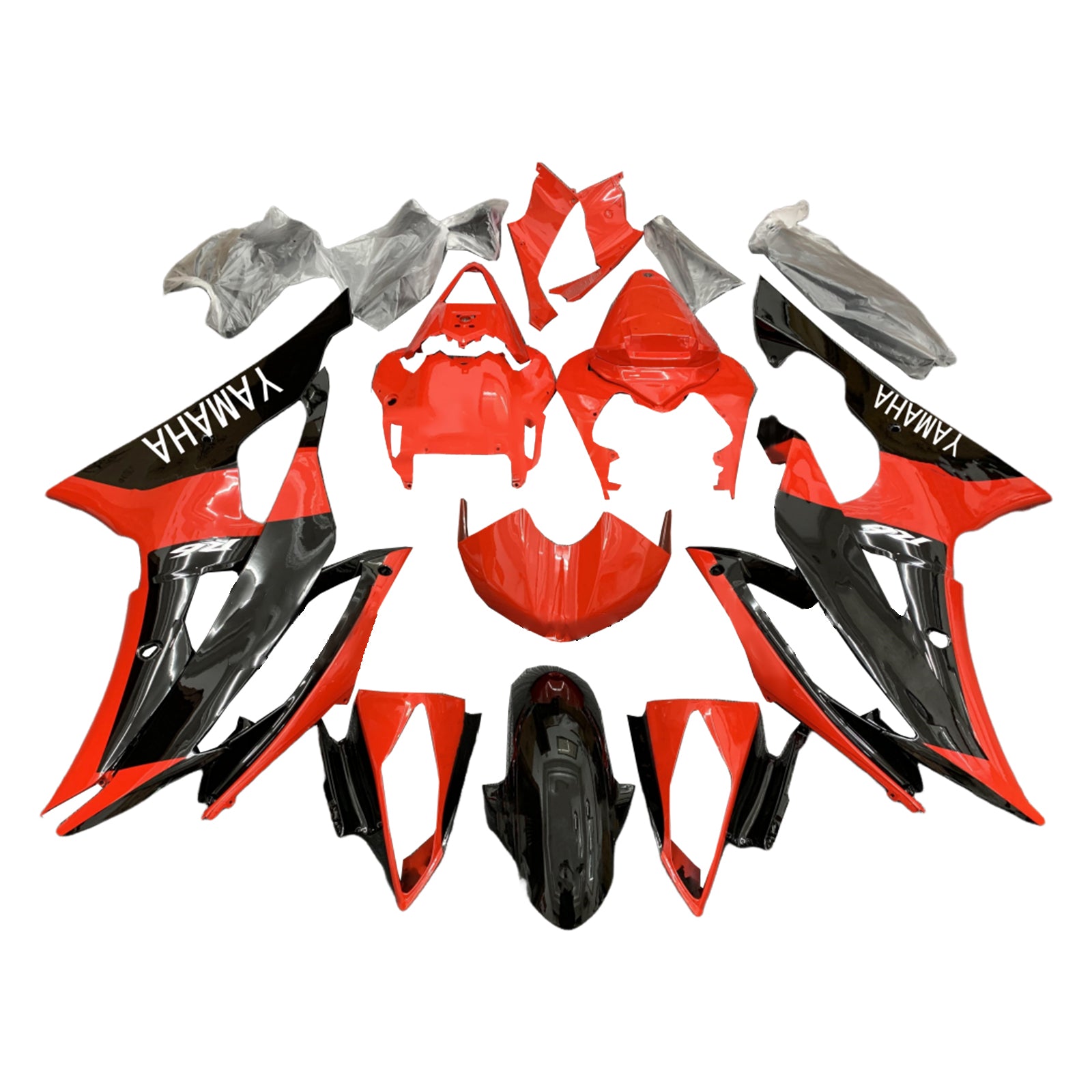 Amotopart 2008-2016 Yamaha YZF 600 R6 Orange Black Silver Fairing Kit