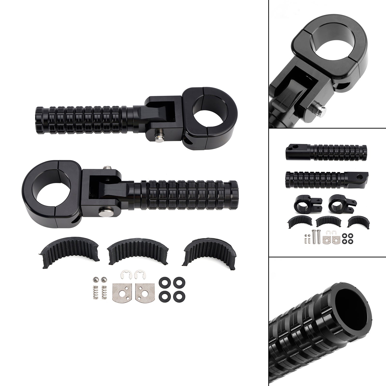 Universal Front Footrests Foot Pegs fit for motorcycle with 1.25" bars