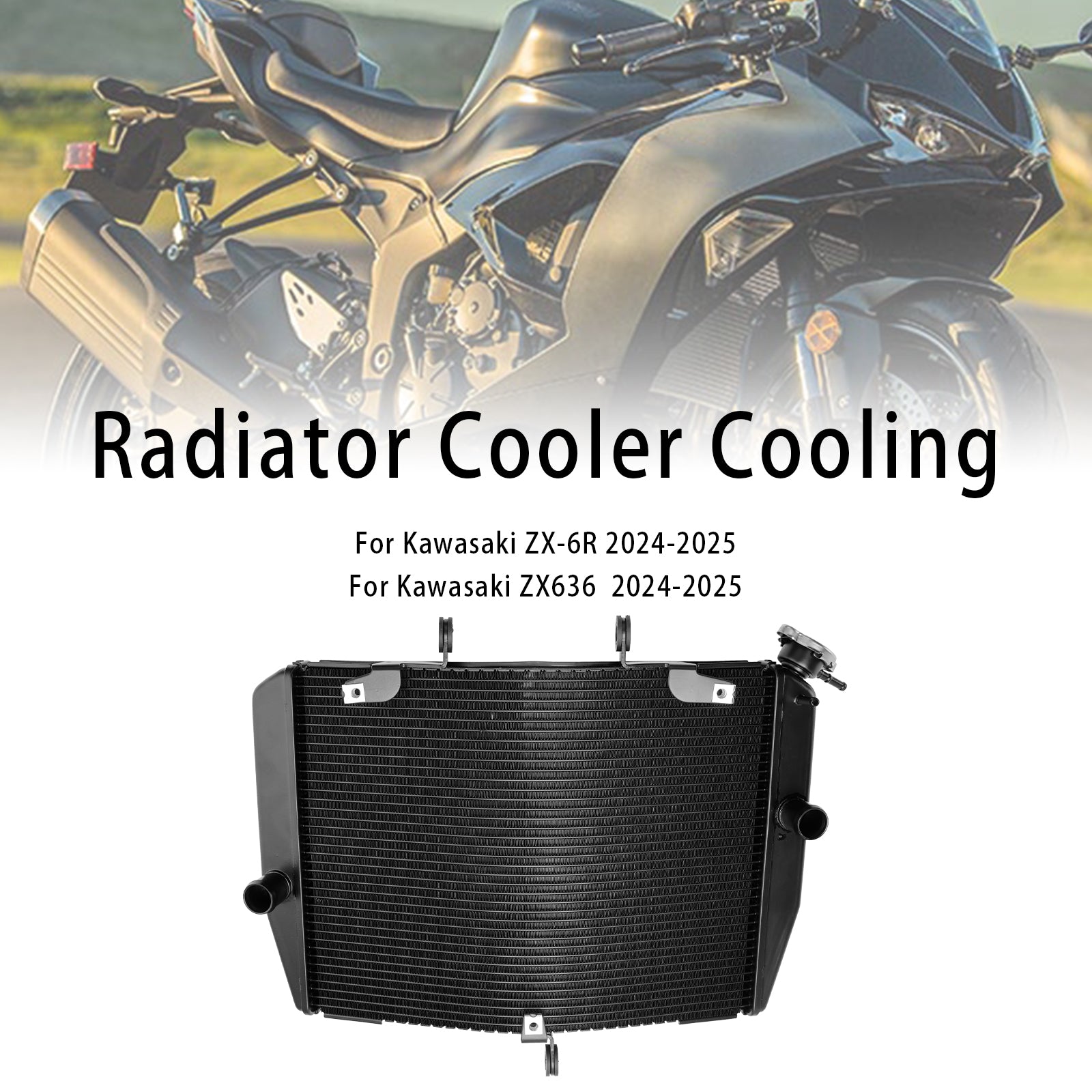 24-25 Kawasaki ZX-6R ZX636 Radiator Cooling Engine Cooler