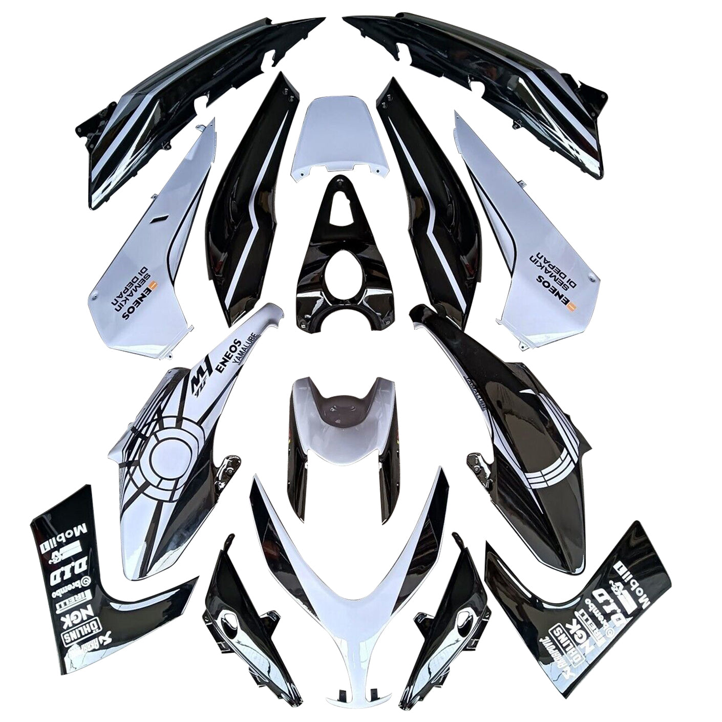 Amotopart 2008-2012 Yamaha T-Max XP500 Black White Fairing Kit